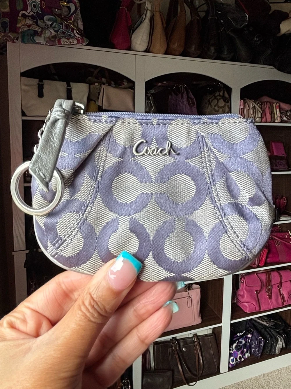 🪙💜COACH Ashley Pleated Op Art Coin Purse💜🪙